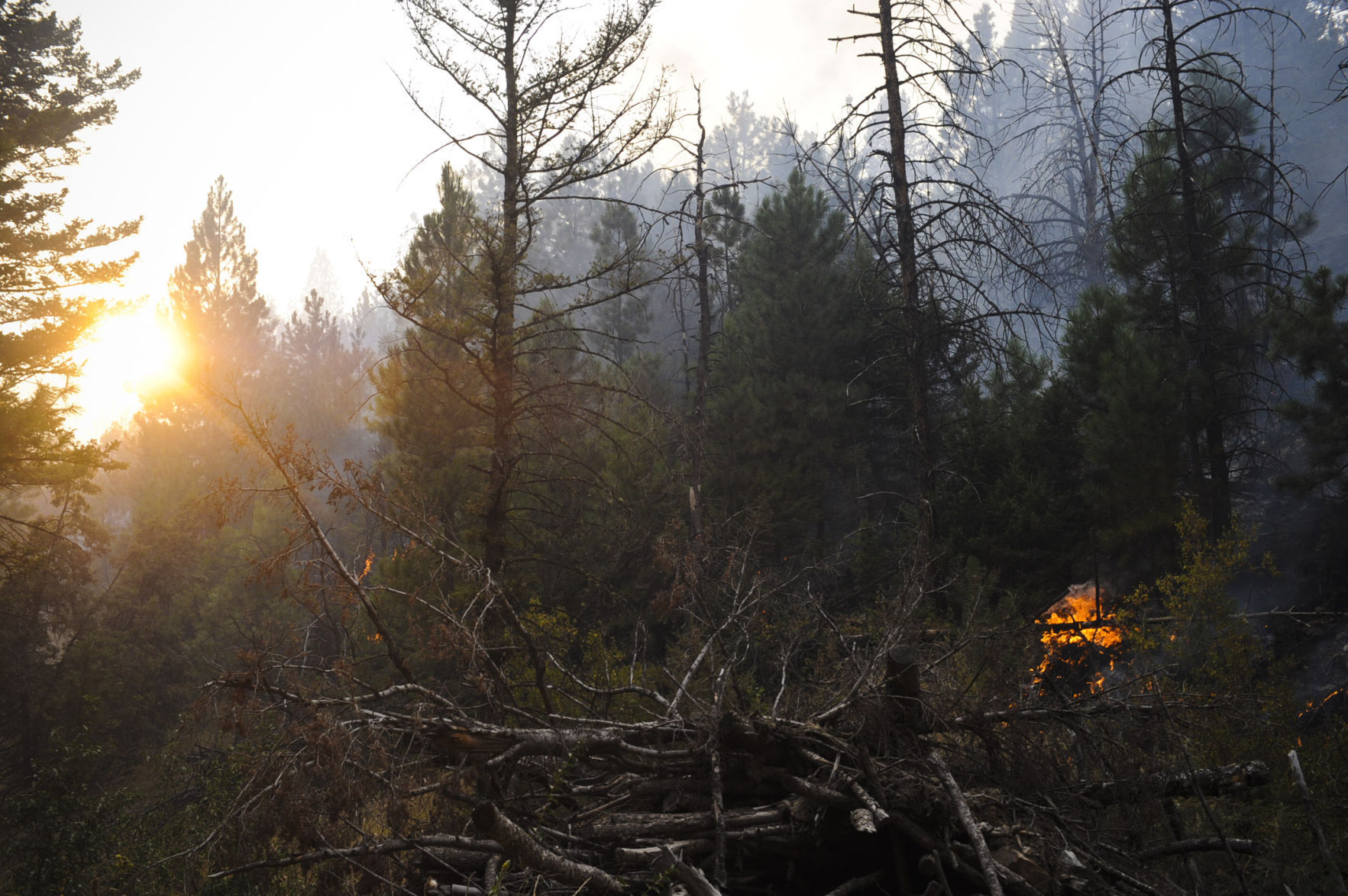 Roughly one hundred personnel and multiple aircraft help battle a lightening caused fire south of Helena Thursday afternoon.